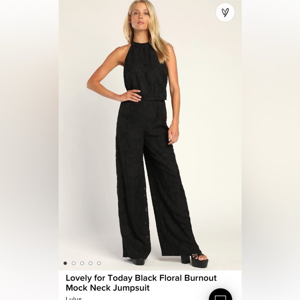 NWT Lulu’s Black Floral Jumpsuit
